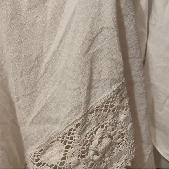 GARY GRAHAM White Cotton Lace Handkerchief Batwing Oversized Boho Fairy Top - Picture 10 of 10